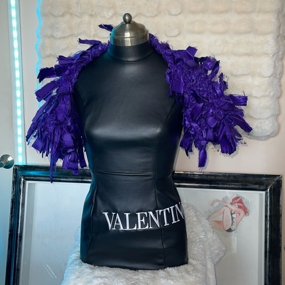 HANDCRAFTED Handmade knitted bolero purple silk and based on one off - Picture 1 of 12